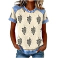thumbnail image 1 of Tops de Manga Corta para las Mujeres de Cuello Redondo de Ajuste Suelto de Color Sólido Camiseta de Manga Corta Blusa Tops Sueltos, 1 of 5