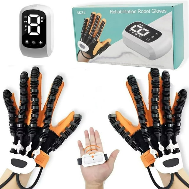 Gants Robots de Rééducation de la Main, Équipement de Récupération des AVC de la Main Portable Rechargeable par USB de 3e Génération, 4 Modes et 9 Niveaux de Résistance Gants Robots pour Thérapie de la Main Hémiplégique