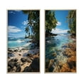 thumbnail image 2 of Designart "Tropical Paradise Beach Photo VI" Coastal Beach Framed Wall Art Set Of 2 - Turquoise Beach Framed Canvas Set For Living Room Decor, 2 of 7