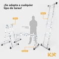 thumbnail image 3 of Escalera Plegable 2.7 m 8 Peldaños Aluminio Multiposiciones 150 kg Kingsman gris, 3 of 7