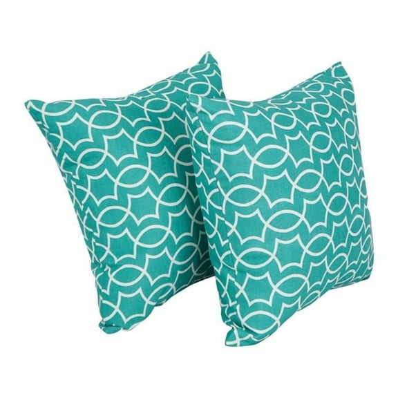 Blazing Needles 9910-S2-OD-235 17 in. Square Polyester Outdoor Throw Pillows, Titan Peacock - Set of 2