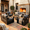 Dark Grey, variant on LayinSun 5 Pieces Aluminum Patio Furniture Set with Coffee Table, Oversized Outdoor Conversation Set 7 Seats with 6" Thick Cushions for Outside Porch, Balcony, Deck