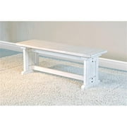 Sunny Designs Bayside 48 Farmhouse Mahogany Wood Side Bench in Marble White