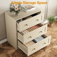 thumbnail image 6 of Heynemo Beige Nightstands Set of 2, 3-Drawer Wooden Bedside Tables for Bedroom, Living Room, or Hallway, 6 of 9
