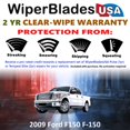 thumbnail image 2 of 2009 Ford F150 F-150 Beam Wiper Blades Wipers w/2yr Warranty (Set of 2), 2 of 5