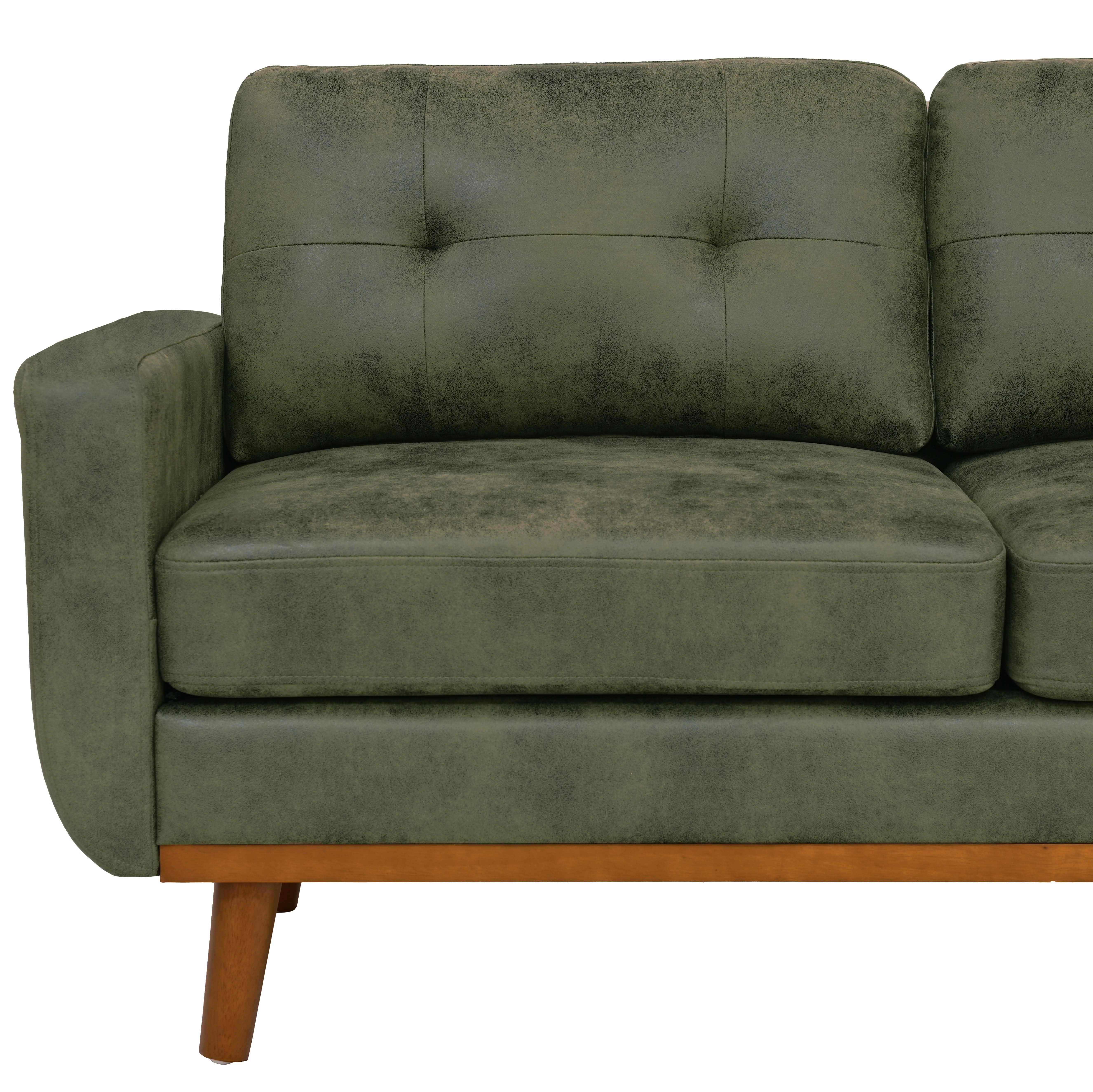 MAYEERTY 65" Modern Minimalist Two‑Seater Loveseat Sofa, Breathable Foil Fabric Upholstered Couch with Solid Wood Legs, Diamond Quilted Backrest for Living Room