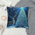 thumbnail image 2 of Patifu Kids Christmas Throw Pillow Covers Soft Christmas Tree Pillow Cases Cushion Covers for Boys Girls Cute Deer Xmas Theme Snowflake Throw Pillowcases Blue Glitter Cushion Cases 18x18in, 2 of 5
