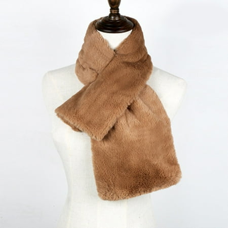 

Scarf Bib Premium Solid Color Long Rectangle Warm Soft Thicken Wrap Plush Scarf for Winter New