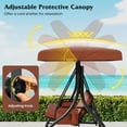 thumbnail image 3 of Topcobee 3-Piece Patio Swing with Canopy Removable Cushions and Side Pockets, Swing Chair Outdoor, Garden Swing-Brown, 3 of 6