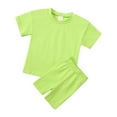thumbnail image 4 of Kids Boy Pajamas Set Short Sleeve Crewneck Pullover Top and Shorts Set Sleepwear Loungewear Set Kids Preppy Pajamas for Girls 4-5 Years, 4 of 4
