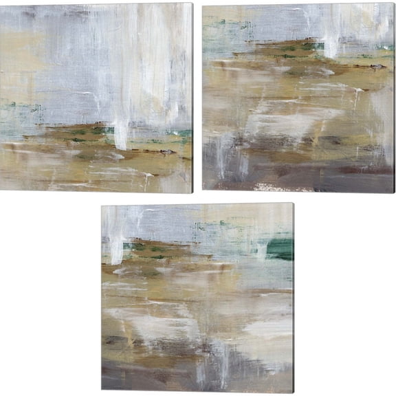 Great Art Now Lake Breeze by Jennifer Parker 3 Piece Canvas Art Set Each 14"W x 14"H