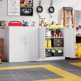 thumbnail image 6 of Metal Storage Cabinets with Lock, Small Locker Organizer Steel Cabinets, Adjustable Layers Shelves 2 Doors for Home, Office, Warehouse,Garage,Industrial,Employee Lockers (White-36), 6 of 20