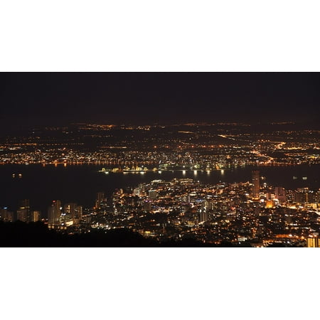 Canvas Print Malaysia Penang from Penang Hill Penang Night Scene Stretched Canvas 10 x