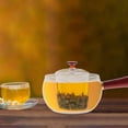 thumbnail image 2 of WASHWEPE Glass Teapot with Heat Resistant Glass Liner Mini Tea Kettle for Home Use Transparent Synthetic Material 1.2L, 2 of 7