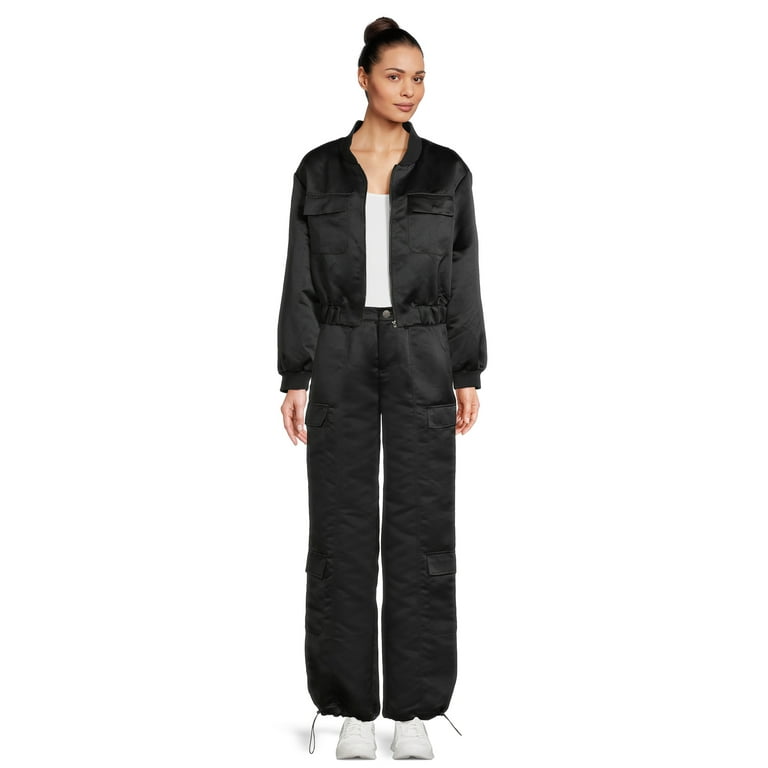 Madden NYC Juniors Satin Cargo Pants, 31 Madden NYC Juniors Satin Cargo Pants, 31