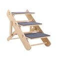 thumbnail image 3 of DimyFew Wooden Pet Stair Dog Ladder Portable Creative,Stable Carpeted Pet Ramp 2 in 1,for High Beds Cars for Small Medium Large Dogs 3 steps, 3 of 8