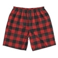 thumbnail image 5 of Goofa Red Black Plaid Printed Mens Swim Trunks Summer Quick Dry Short Beach Swimwear Bathing Suits-Medium, 5 of 9