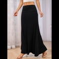 thumbnail image 4 of Faldas Casuales de Media Pierna para Mujer, Elásticas, Ultrasuaves, Holgadas, de Talle Alto y Estilo Formal. Negro L, 4 of 7