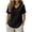 Black, variant on Oiangi Cotton Linen T-shirts Women V Neck Cutout Tee Shirts Rolled Short Sleeve Summer Tops Gray XL