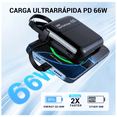thumbnail image 2 of Power Bank 20000mah Batería Portátil 66w Carga Súper Rápida Eo Safe Imports Negro, 2 of 5