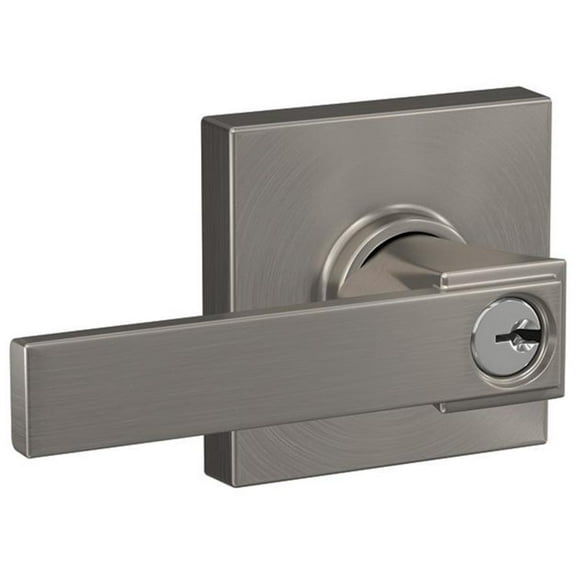 Schlage F51ANBK619COL Northbrook Single Cylinder Keyed Entry Door Lever Set - Nickel