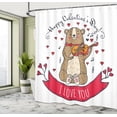 thumbnail image 5 of Ambesonne Valentines Day Shower Curtain, Bear and Violin, 69"Wx84"L, Red Brown, 5 of 5