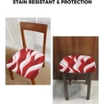 thumbnail image 5 of Chair Seat Covers Red and White Striped Seat Covers for Dining Chairs Modern Geometric Striped Abstract Removable Upholstered Chair Protector Seat Cushion Slipcovers for Kitchen Office Set of 2, 5 of 5