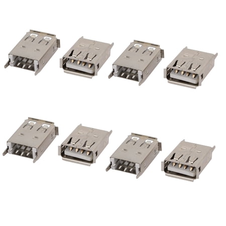 Unique Bargains 8 Pcs USB 2.0 A Type Female Straight PCB Mount Jack Socket Connector price history on PriceWatchPro