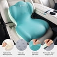 thumbnail image 3 of Florich Memory Foam Truck Seat Cushion with Adjustable Strap,Seat Cushion and Lumbar Support Pillow for Car Office Chair, Ergonomic Back Support & Sciatica Relief for Long Drives, Green, 3 of 8