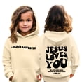 thumbnail image 2 of Grblisyd Boys Girls Graphic Hoodies Cute JESUS LOVES YOU Letter Print Long Sleeve Pullover Hoodie Sweatshirt, 2 of 6