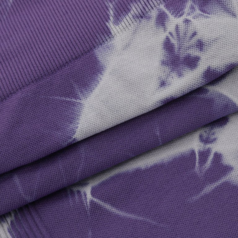 YYDGH Women's 80s Leggings Artistic Tie Dye Printed Yoga Pants Workout Soft  Stretchy Pants Purple XL 