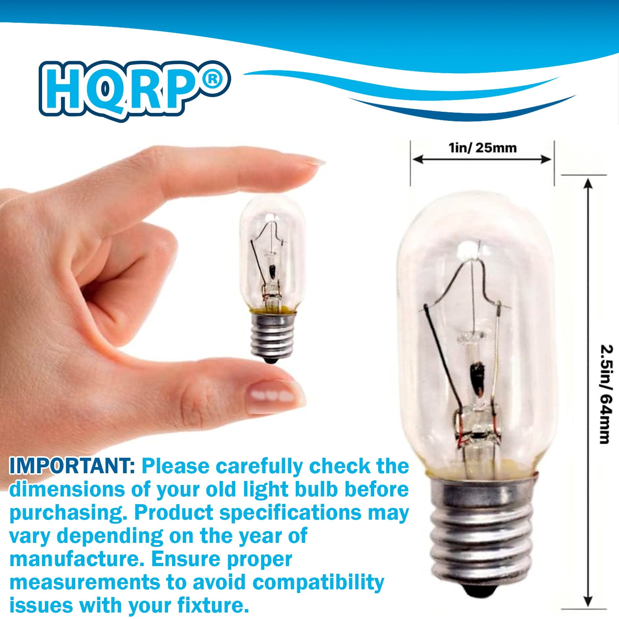 HQRP 8-Pack 40-Watt T8 40T8 Indicator Intermediate (E17) Base Tubular Incandescent Light Bulbs compatible with Microwave Oven