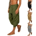 thumbnail image 4 of Men's Casual Pants Men Spring and Summer Pant Trouser Casual All Solid Color Fashion Loose Beach Pants Grey 3XL, 4 of 7