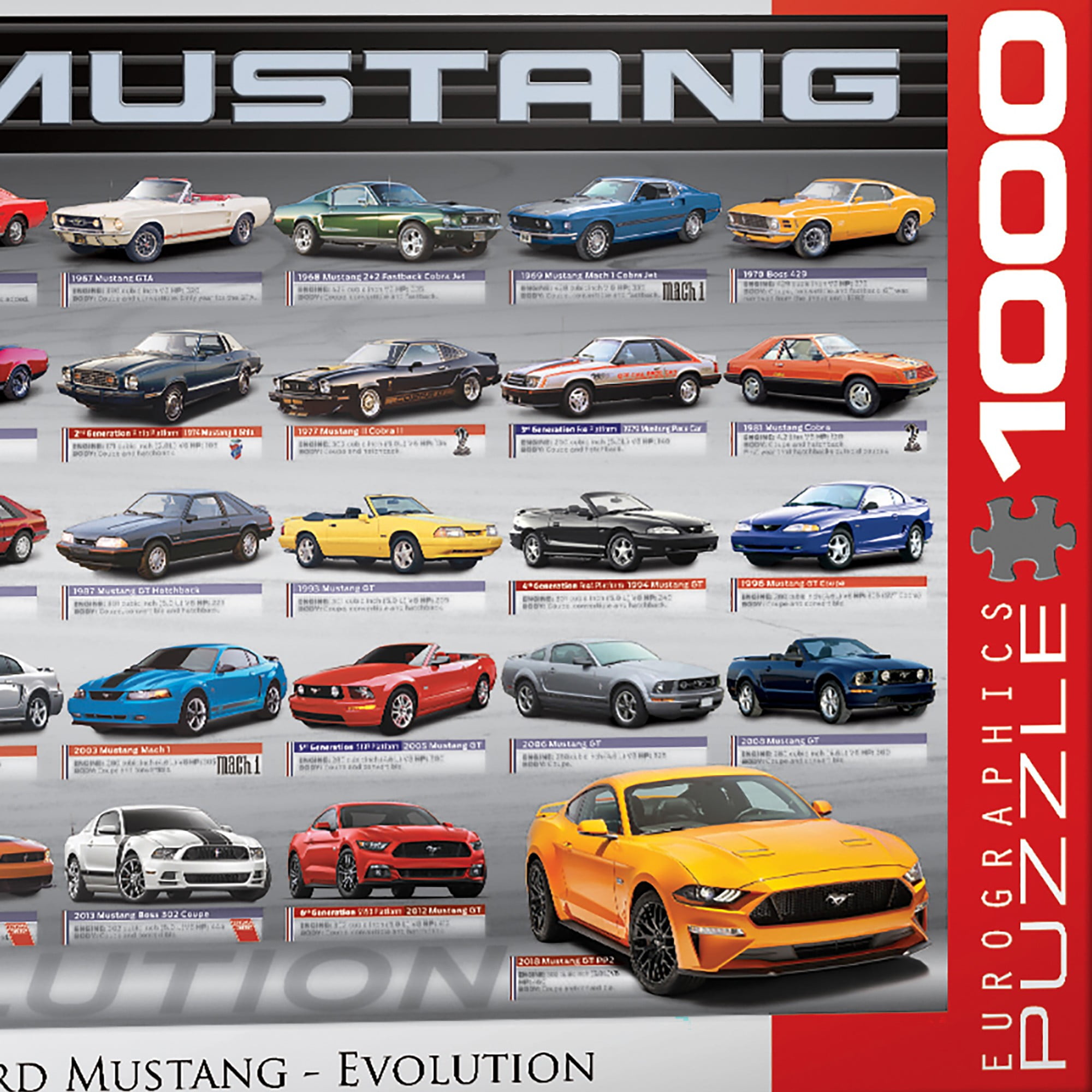 Ford Mustang Evolution 50th Anniversary Puzzle, 1000 Pieces