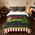 thumbnail image 3 of Manfei Merry Christmas King Bedding 7 Pieces Holiday King Bed in a Bag, Blue White, Xmas Reversible, 3 of 6