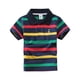 thumbnail image 1 of Odeerbi Camisas de Golf de Algodón Para Niños y Niñas Botón de Solapa Bordado A Rayas Camisas de Tenis de Manga Corta Uniforme Escolar, 1 of 3