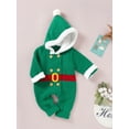 thumbnail image 2 of Qiylii Infant Christmas Hooded Romper with Double-Breasted, Fur Ball, 2 of 8