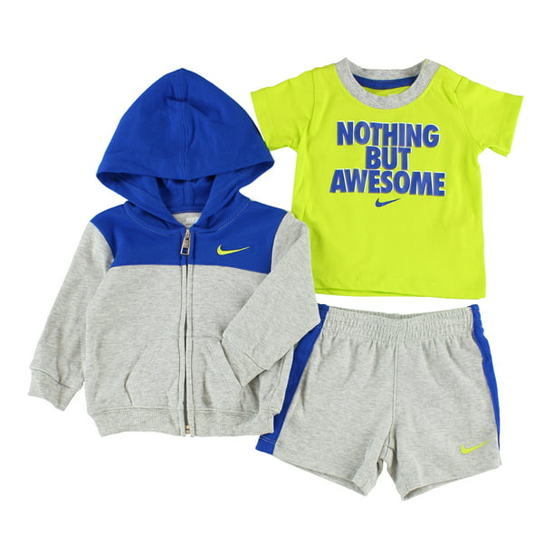 Nike Baby Boy's Hoody Short Set Grey 0-3M, Grey Heather - Walmart.com