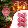 thumbnail image 6 of AuroraX Plastic Christmas Decoration Set Red Contemporary 6 Pcs Hanging Ball Ornaments 2.4" Decorative Glitter Transparent Painted for Christma Tree Decor, 6 of 6
