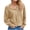 Khaki, variant on Long Sleeved Women Solid Color Button Down Casual Henley Sweater Knit Pullover