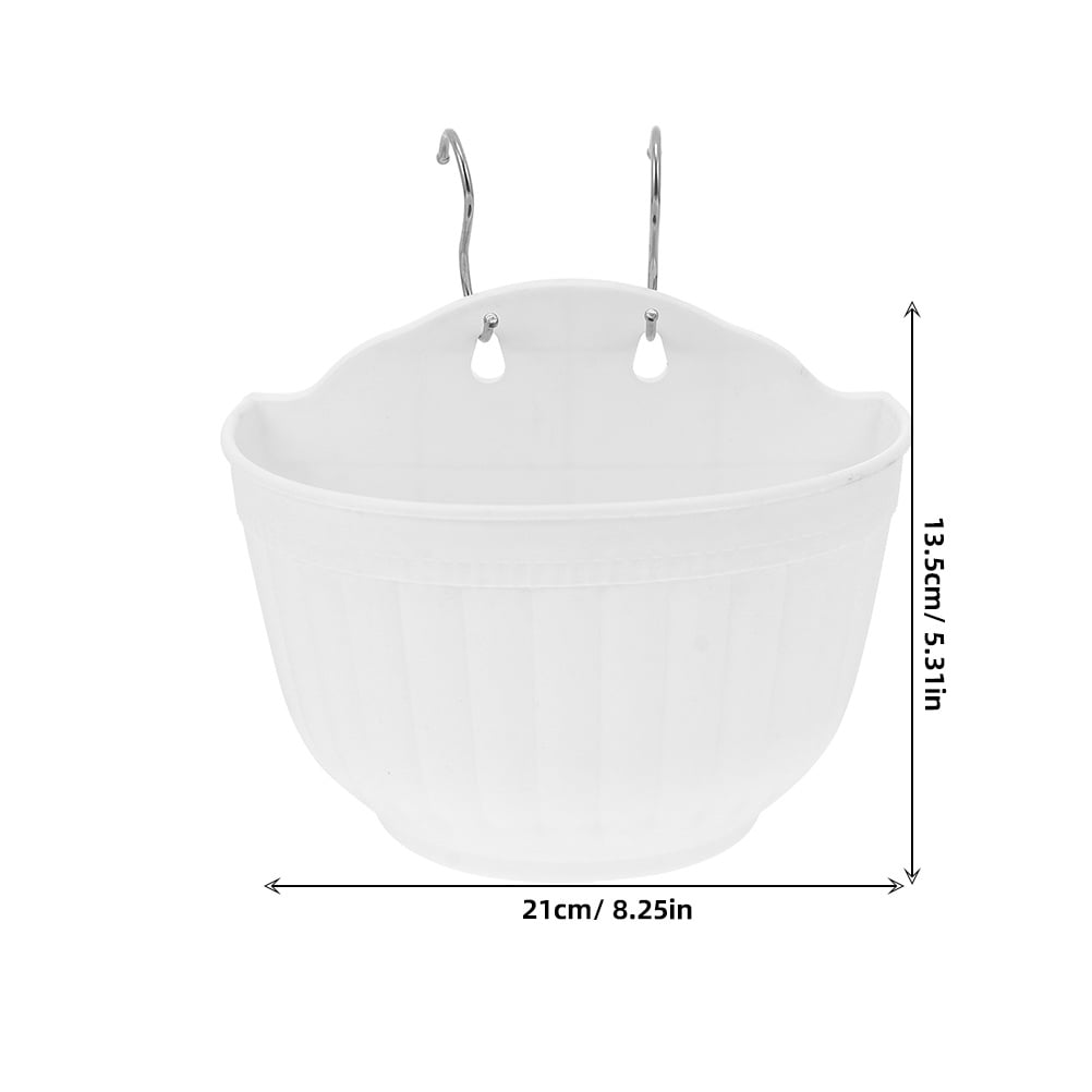 Nicehomfit 3Sets Plastic Hanging Flower Holders White for Home Balcony Office Indoor Plant Storage
