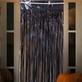 thumbnail image 2 of 2 Pack Black Rain Curtain, Metallic Tinsel Fringe Backdrop for Halloween Party Decorations, Birthday, Baby Shower, Door Decor, 2 of 5