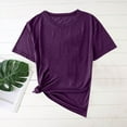 thumbnail image 5 of ADSSDQ Womens Short Sleeve Tops Summer T Shirts Round Neck Causal Fashion Basic Tee Loose Fit Blouses Dark Purple XL, 5 of 7