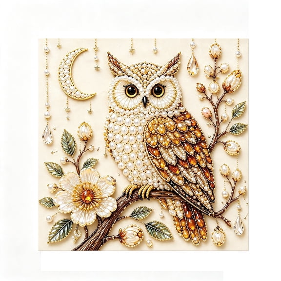 Animal Pearl Art Kit for Adults, 7.87 Inch Owl Diamond Painting, DIY Bead Picture Craft with Multiple Home Decor Designs