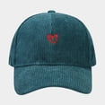 thumbnail image 2 of AJGRHE Classic Washed Embroidered Heart Corduroy Baseball Cap for Men Women Adjustable Dad Hat Casual Outdoor Daily Commute Blue One Size, 2 of 3
