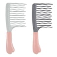 thumbnail image 1 of Peine de dientes anchos para rizos, peine desenredador de 2 piezas con diente ondulado de doble fila, cepillo de ducha desenredador, peines para peinar para pelo rizado, húmedo y largo, 1 of 7