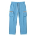 thumbnail image 5 of MXALUOB Cargo Pants for Men Waffle Knit Drawstring Waist Casual Pant Solid Color Workout Running Trousers with Zipper Pockets, 5 of 7