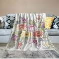 thumbnail image 2 of ARISTURING  Watercolor Flower Throw Blanket Colorful Botanical Floral Printed Blanket Super Soft Flannel Throw Blanket Lightweight Fluffy Plush Fuzzy Bed Blanket for Bedding Sofa and Travel, 2 of 6