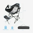 thumbnail image 2 of Hammock Camping Chair Portable Folding Swinging Chair with Adjustable Footrest, Built-in Cup Holder, Breathable Mesh Seat, Head Pillow and Carry Bag for Outdoor Camping Fishing Beach, Black, 2 of 5
