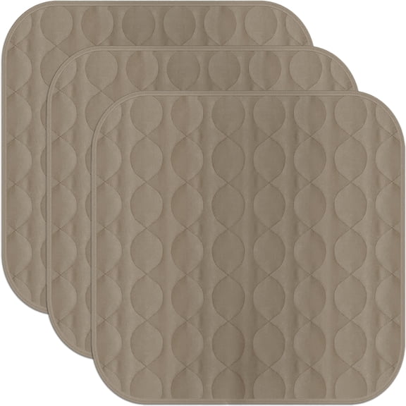Canadian Linen Incontinence Chair Pads 20"x20, 3 Pack, Washable Waterproof Soft Absorbent 100% Cotton Reusable Underpad Protector Car Seat Cover, Tan